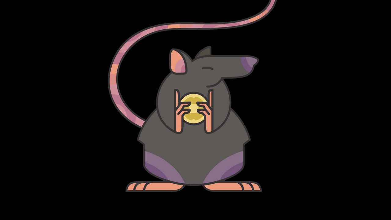 Wallpaper rat, coins, money, vector