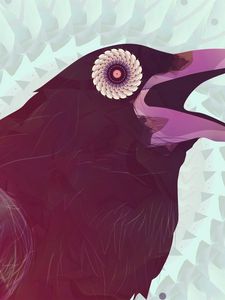 Preview wallpaper raven, bird, beak