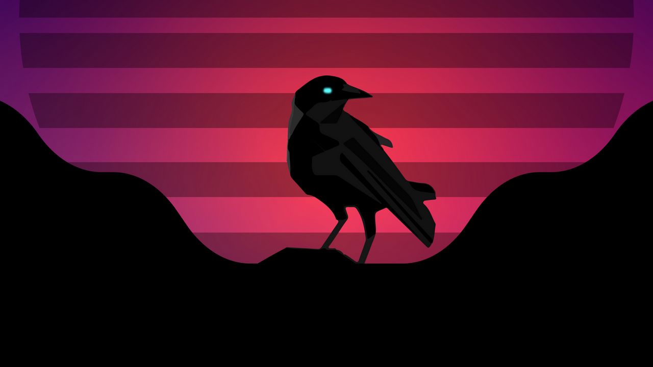Wallpaper raven, bird, sun, vector, art