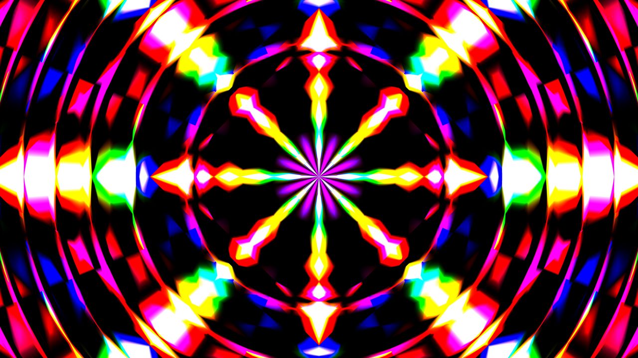 Wallpaper rays, circle, abstraction, colorful