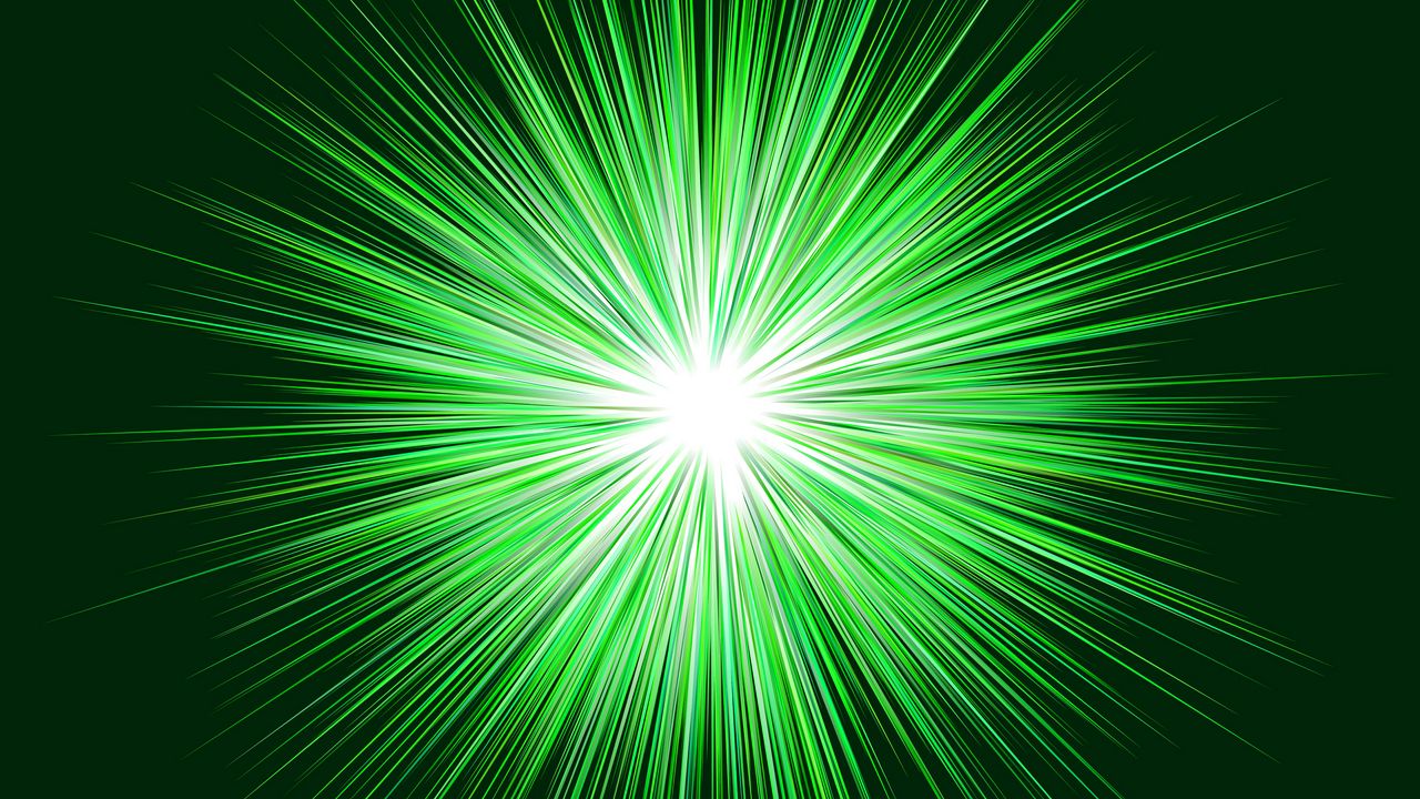 Wallpaper rays, shine, green, bright