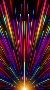 Preview wallpaper rays, stripes, multicolored, glow, rainbow