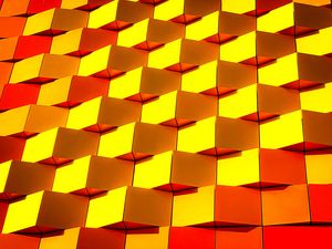 Preview wallpaper rectangles, rhombuses, shapes, volume, texture, yellow