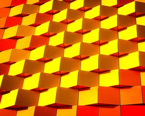 Preview wallpaper rectangles, rhombuses, shapes, volume, texture, yellow