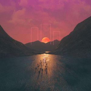 Preview wallpaper rectangles, sun, mountains, art