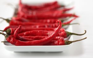 Preview wallpaper red, chili pepper, hot pepper, hot, close-up