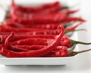 Preview wallpaper red, chili pepper, hot pepper, hot, close-up