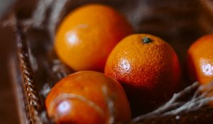 Preview wallpaper red oranges, oranges, fruits, citrus, basket