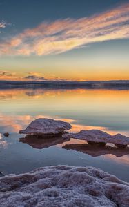 Preview wallpaper reefs, stones, lake, sky, reflection