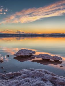 Preview wallpaper reefs, stones, lake, sky, reflection