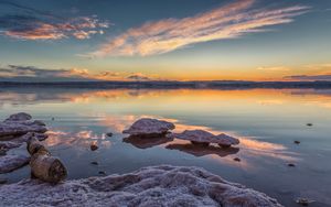 Preview wallpaper reefs, stones, lake, sky, reflection