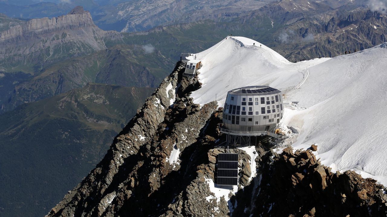 Wallpaper refuge du gouter, mountain hotel, france, mountains