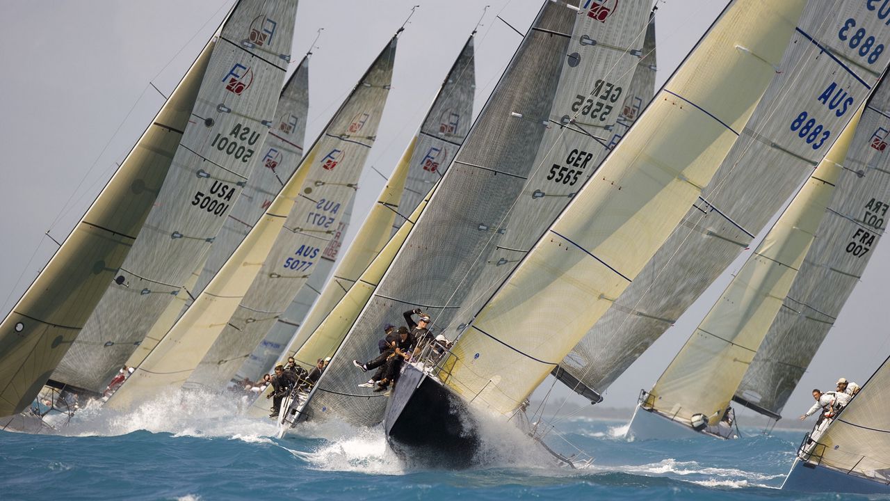 Wallpaper regatta, yacht, racing, wind, waves
