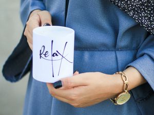 Preview wallpaper relax, cup, hands, drink, girl