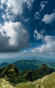 Preview wallpaper relief, rocks, peaks, grass, landscape