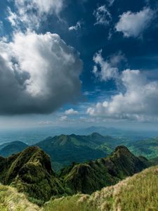 Preview wallpaper relief, rocks, peaks, grass, landscape