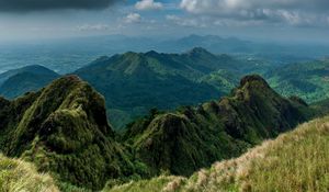 Preview wallpaper relief, rocks, peaks, grass, landscape
