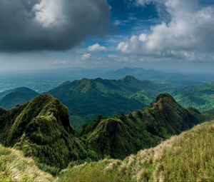 Preview wallpaper relief, rocks, peaks, grass, landscape