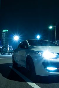 Preview wallpaper renault megane, headlights, light, night