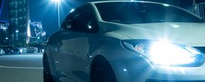 Preview wallpaper renault megane, headlights, light, night