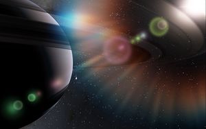 Preview wallpaper rendering, space, planets, light