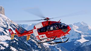 Preview wallpaper rescue helicopter, sky, mountains, flying, helicopter