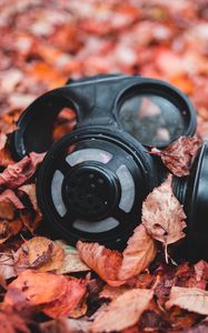 Preview wallpaper respirator, foliage, autumn, fallen