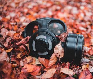 Preview wallpaper respirator, foliage, autumn, fallen