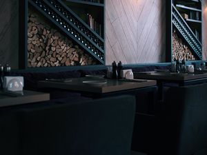 Preview wallpaper restaurant, tables, interior, dark
