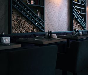 Preview wallpaper restaurant, tables, interior, dark