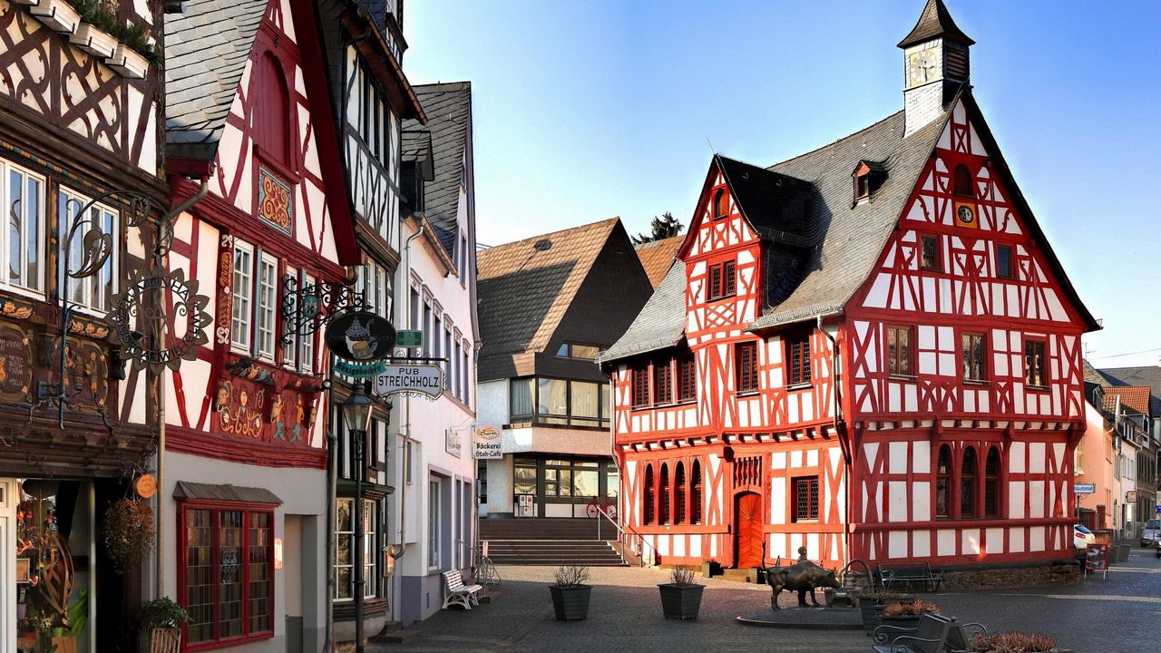 Wallpaper rhens, germany, street, building, alley, road