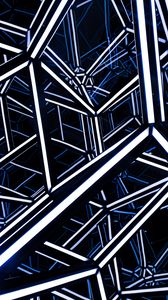 Preview wallpaper rhombohedron, neon, design, architecture, backlight
