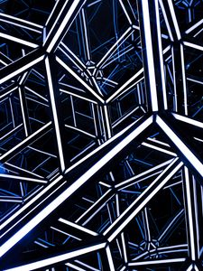 Preview wallpaper rhombohedron, neon, design, architecture, backlight