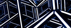 Preview wallpaper rhombohedron, neon, design, architecture, backlight