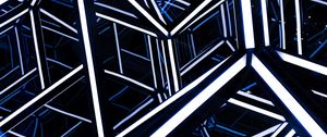 Preview wallpaper rhombohedron, neon, design, architecture, backlight