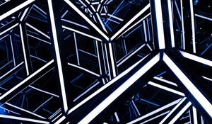 Preview wallpaper rhombohedron, neon, design, architecture, backlight