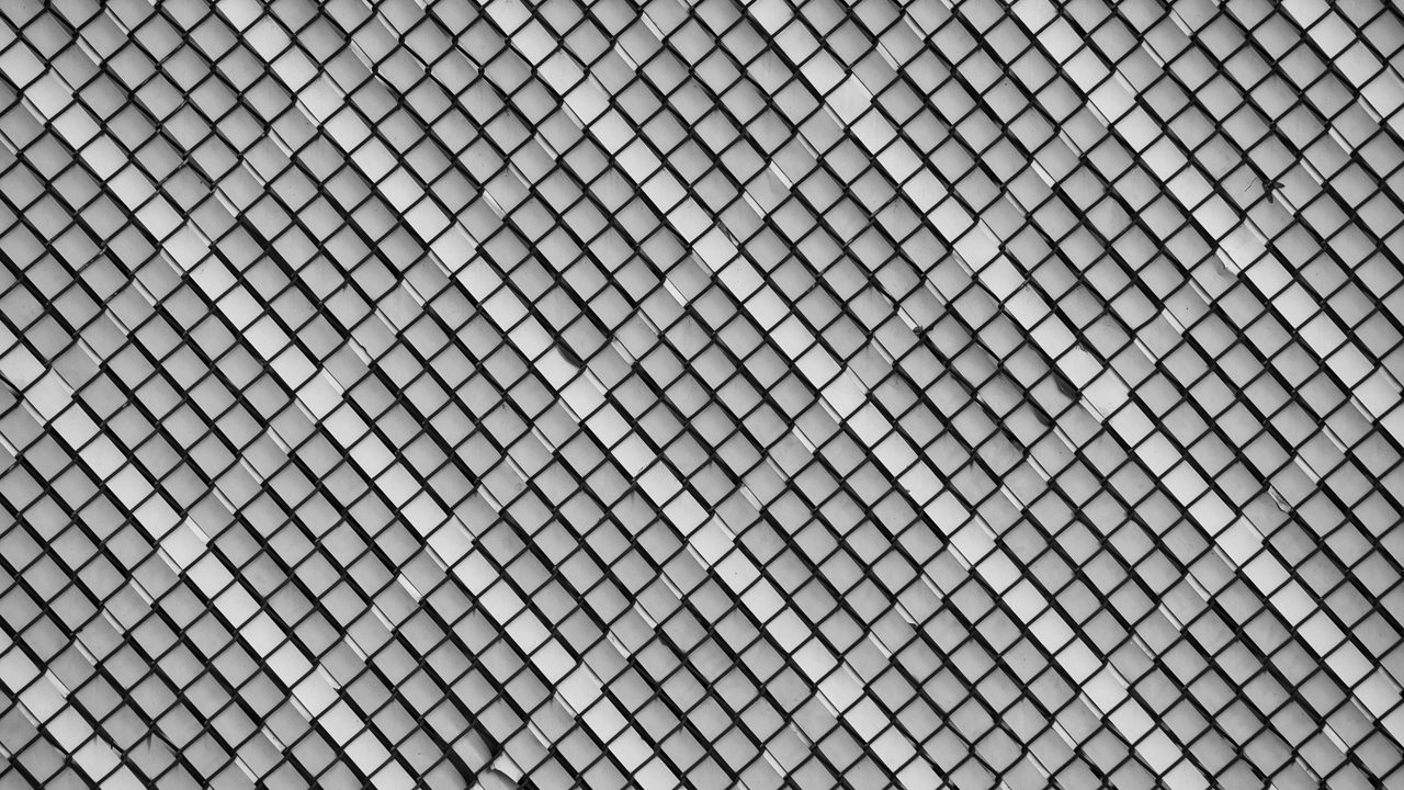 Wallpaper rhombus, grid, texture, black and white