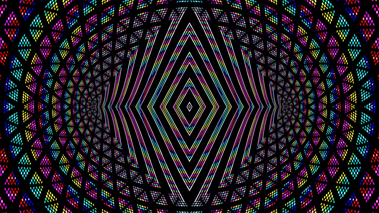 Wallpaper rhombuses, dots, abstraction, bright