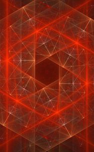Preview wallpaper rhombuses, rays, intersection, abstraction, red