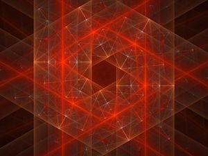Preview wallpaper rhombuses, rays, intersection, abstraction, red