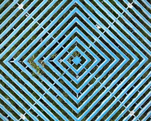 Preview wallpaper rhombuses, shapes, fence, construction, blue