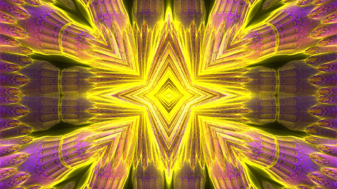 Wallpaper rhombuses, shapes, glow, abstraction, yellow, purple