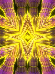 Preview wallpaper rhombuses, shapes, glow, abstraction, yellow, purple