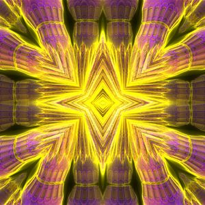 Preview wallpaper rhombuses, shapes, glow, abstraction, yellow, purple