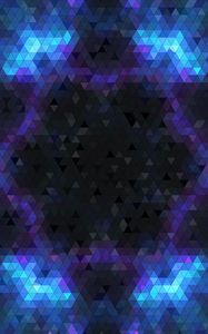 Preview wallpaper rhombuses, shapes, pixels, blue