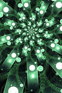 Preview wallpaper ribbons, circles, fractal, green