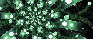 Preview wallpaper ribbons, circles, fractal, green