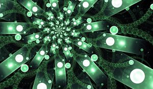 Preview wallpaper ribbons, circles, fractal, green
