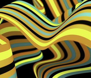 Preview wallpaper ribbons, stripes, bends, abstraction, colorful