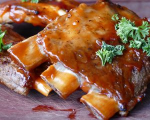 Preview wallpaper ribs, barbecue, sauce, meat